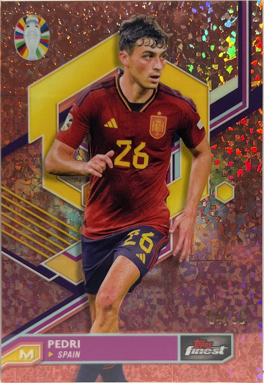 Pedri 4/50 Rose Gold Mini Diamond Topps Finest Road To Uefa Euro 2024