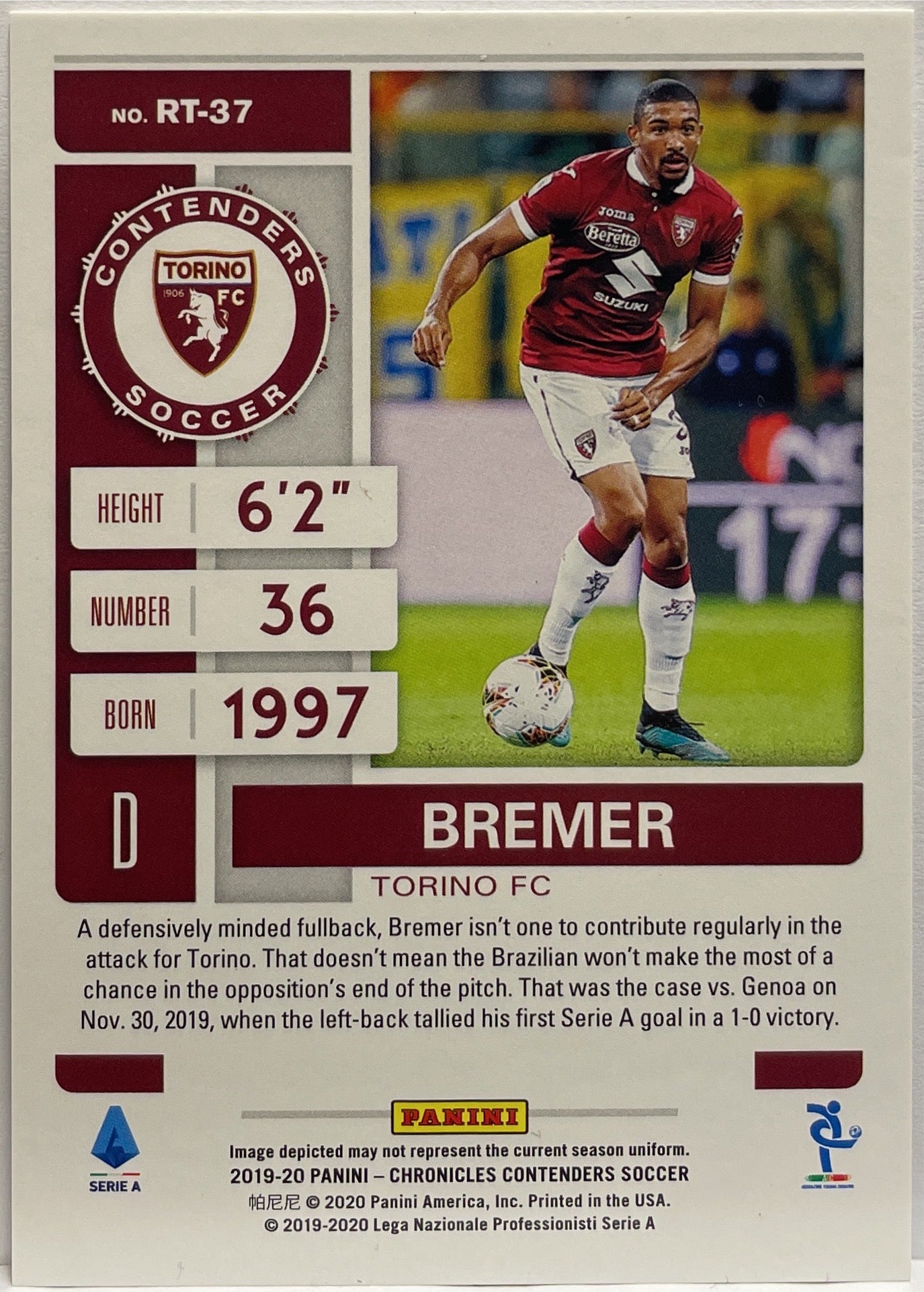 Gleison Bremer Rookie Ticket Red Chronicles 2019/20