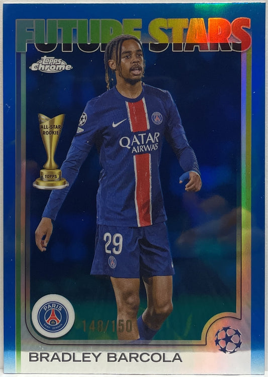 Bradley Barcola 148/150 Future Stars All Star Rookie Blue Topps Chrome UCC 2024/25