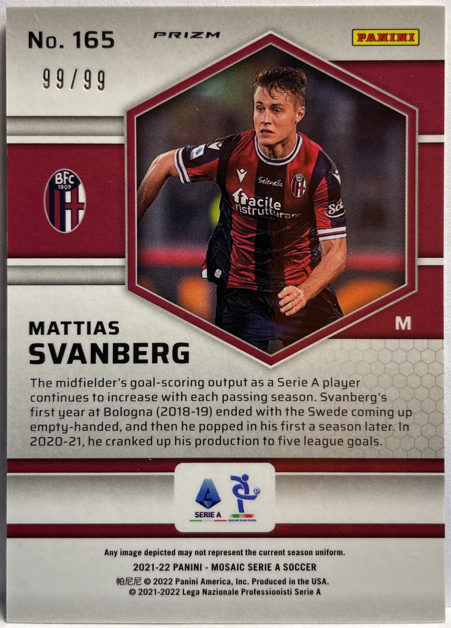 Mattias Svanberg 99/99 Blue Mosaic Serie A 2021/22