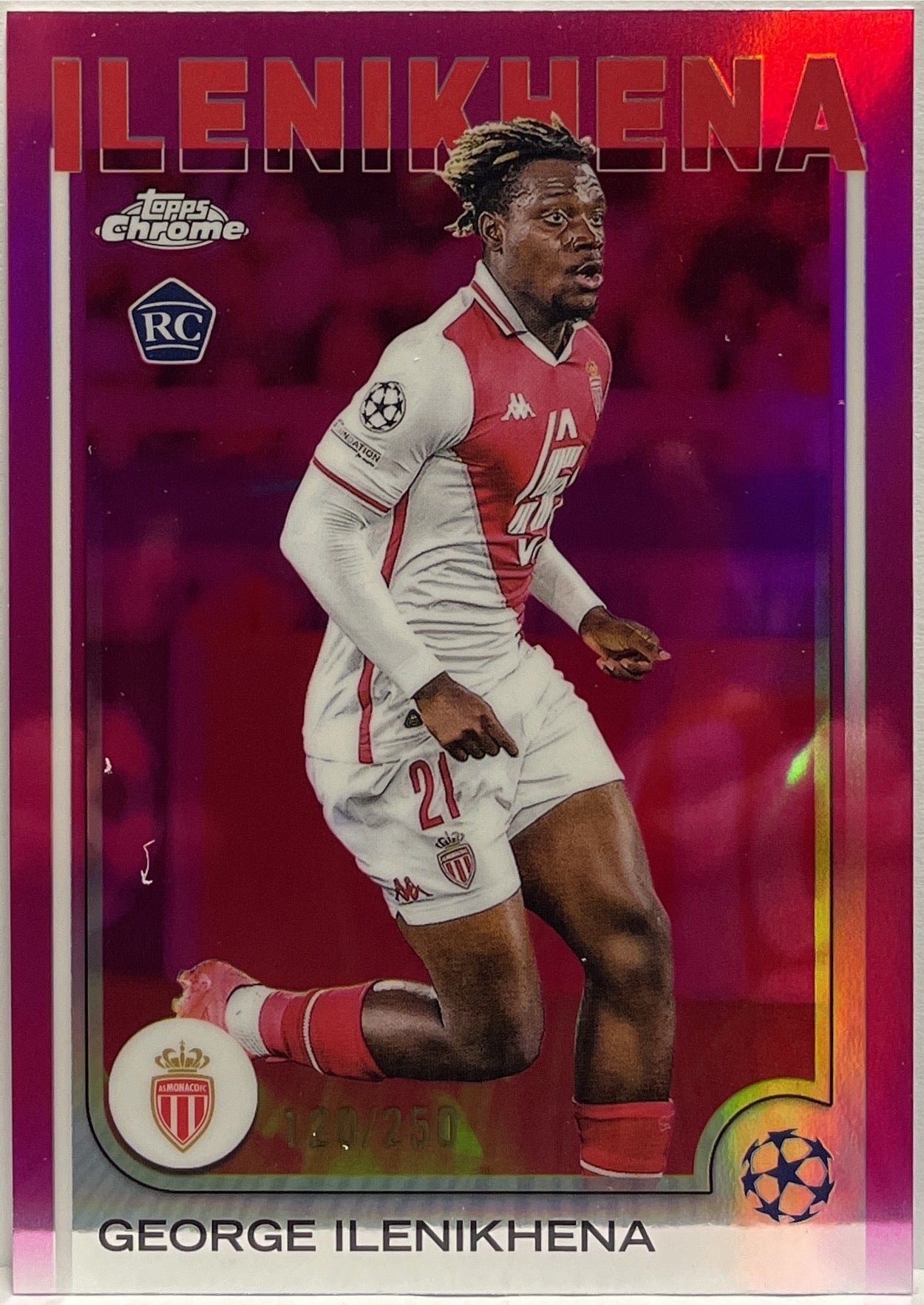 George Ilenikhena 120/250 Rookie Autograph Pink Topps Chrome UCC 2024/25