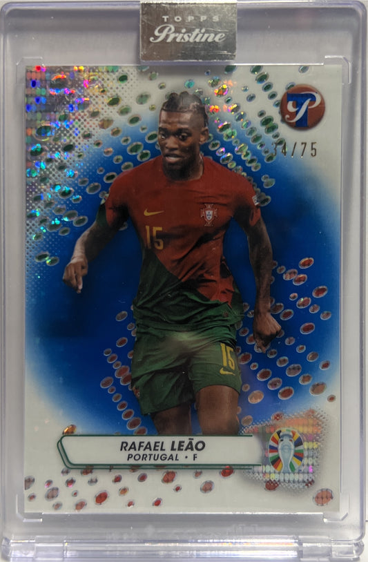 Rafael Leao 34/75 Blue Topps Pristine Road To Euro 2024