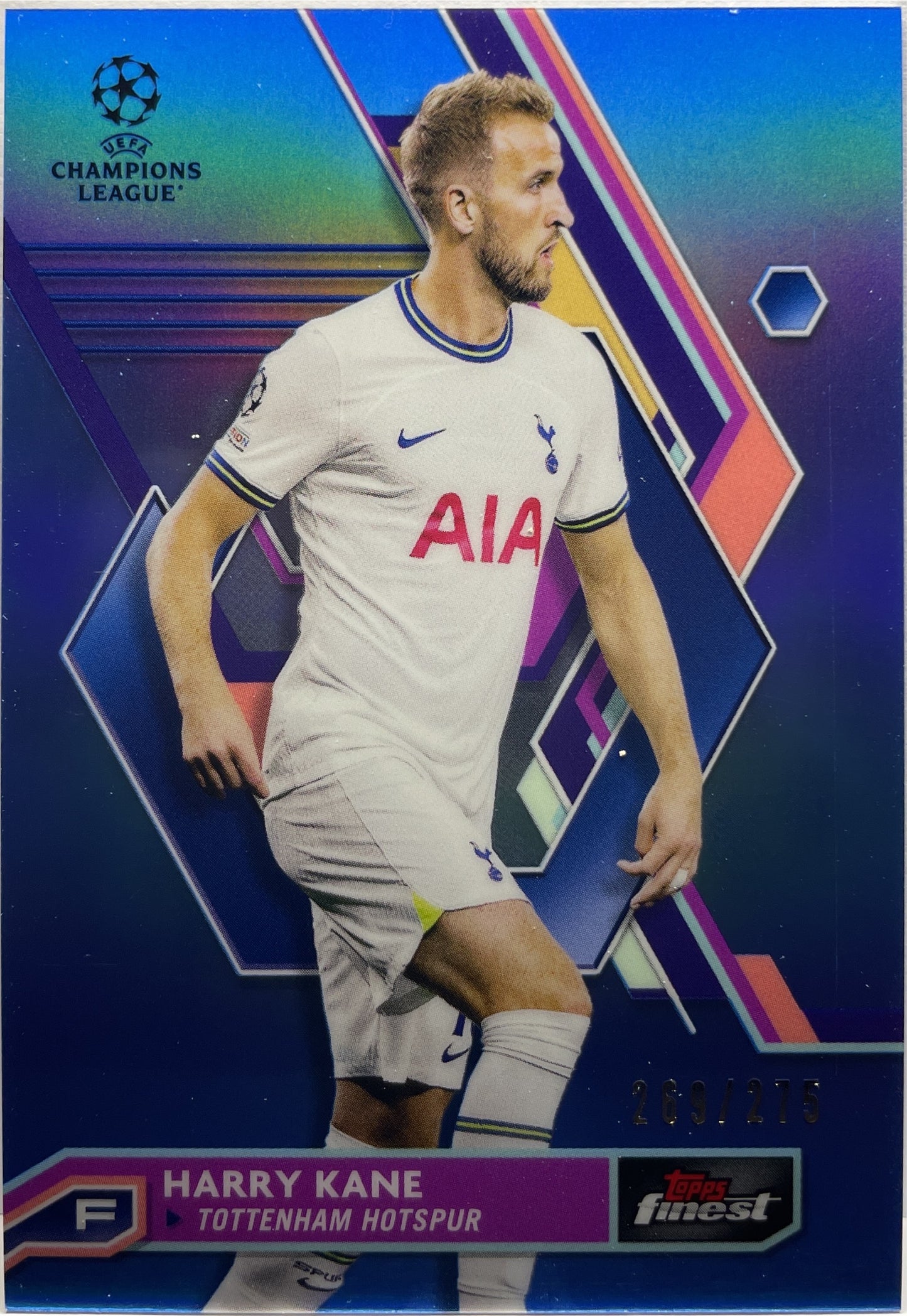 Harry Kane 269/275 Sky Blue Topps Finest UCC 2022/23