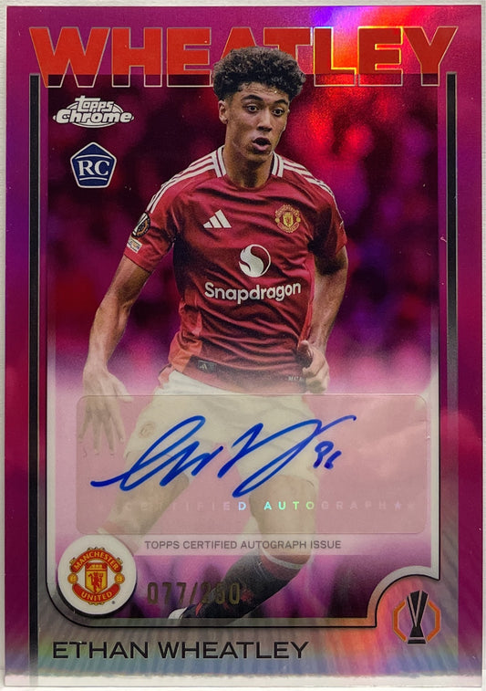 Ethan Wheatley 77/250 Rookie Autograph Pink Topps Chrome UCC 2024/25