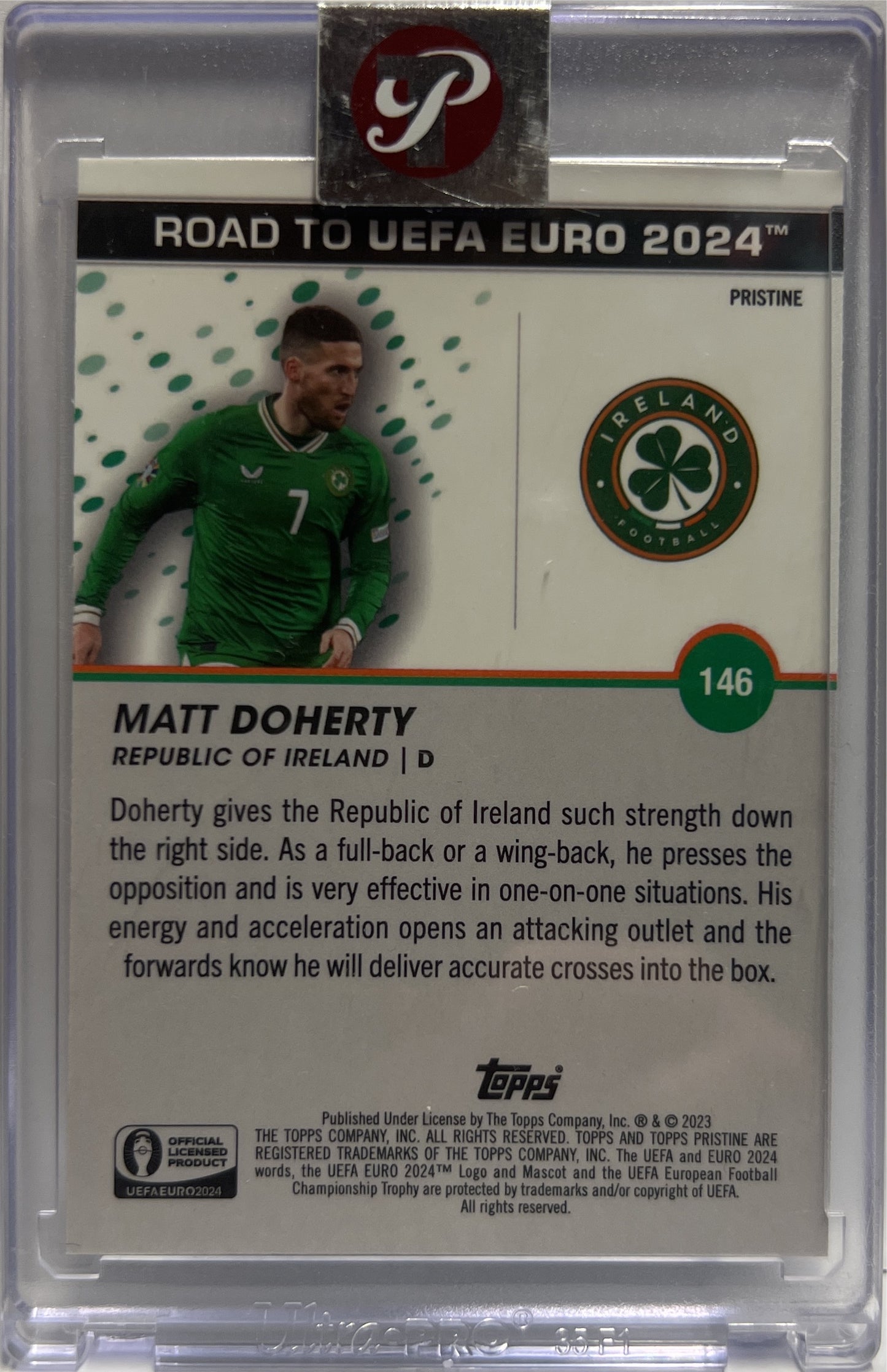 Matt Doherty Topps Pristine Road To Euro 2024