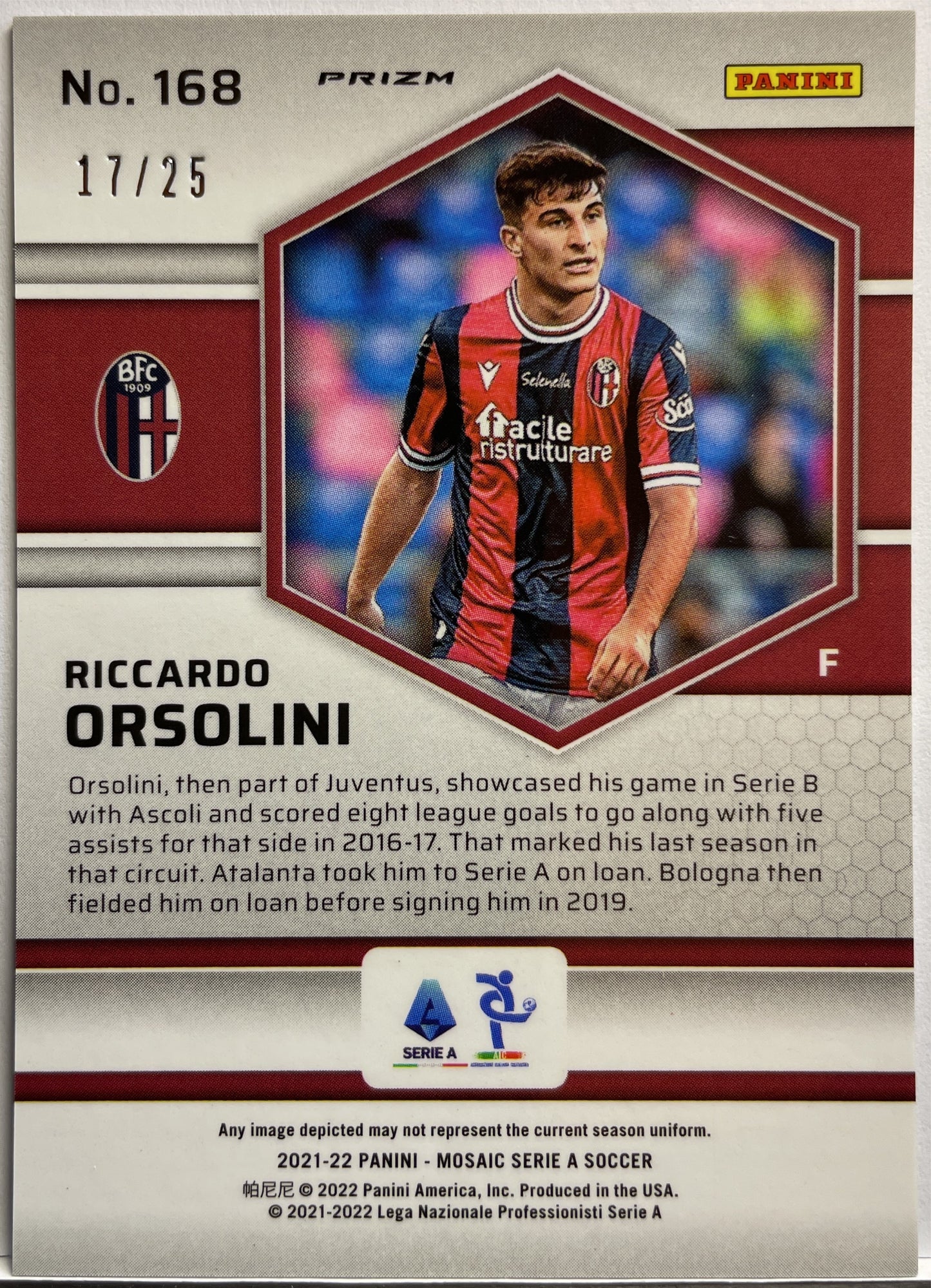 Riccardo Orsolini 17/25 Pink Mosaic Serie A 2021/22