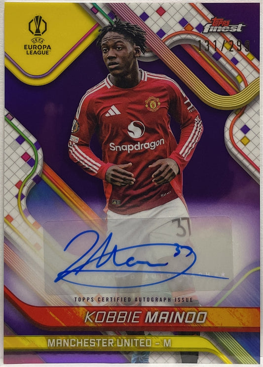 Kobbie Mainoo 131/299 Autograph Purple Topps Finest UCC 2024/25