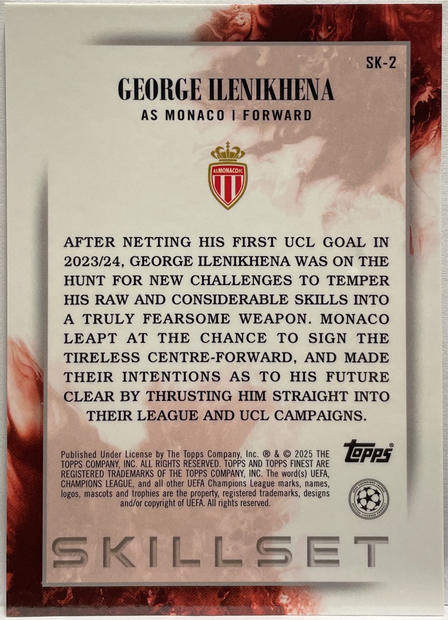 George Ilenikhena 167/299 Rookie Skillset Purple Topps Finest UCC 2024/25