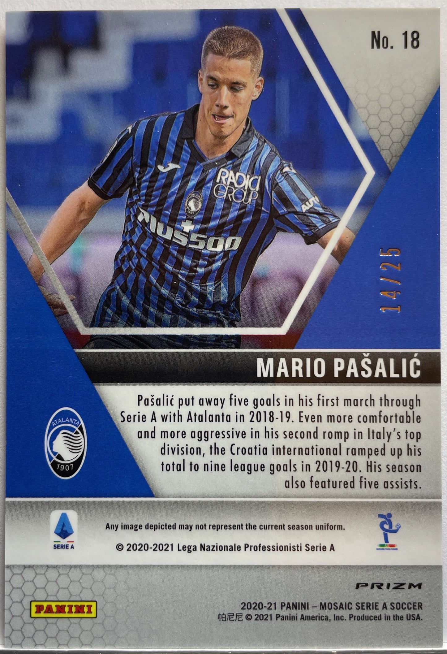 Mario Pasalic 14/25 Pink Mosaic Serie A 2020/21