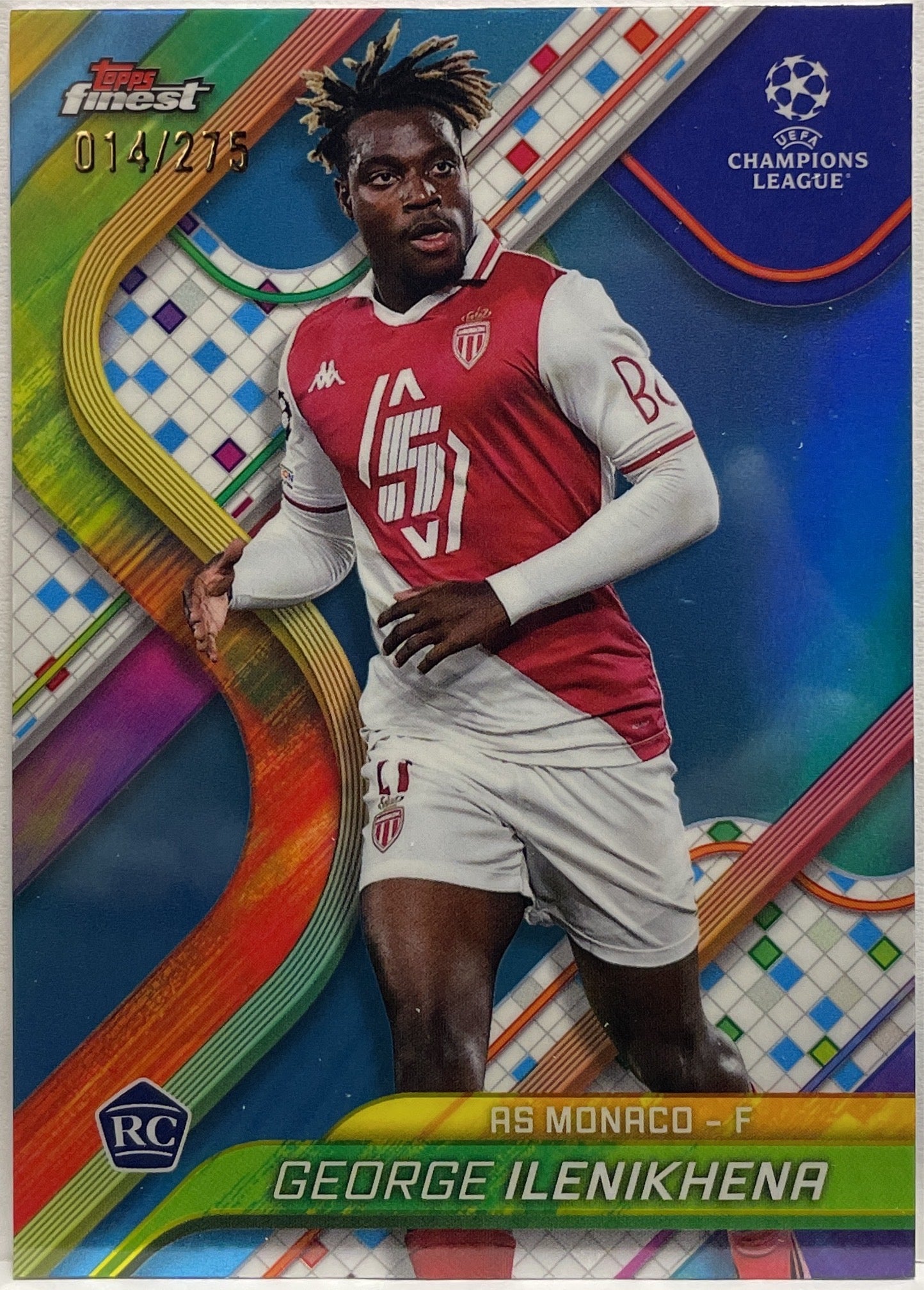 George Ilenikhena 14/275 Rookie Sky Blue Topps Finest UCC 2024/25