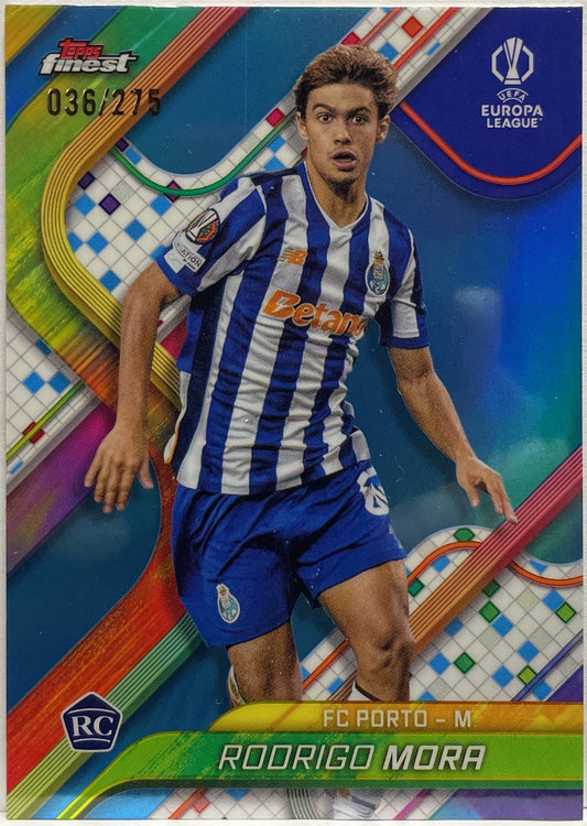 Rodrigo Mora 36/275 Rookie Sky Blue Topps Finest UCC 2024/25