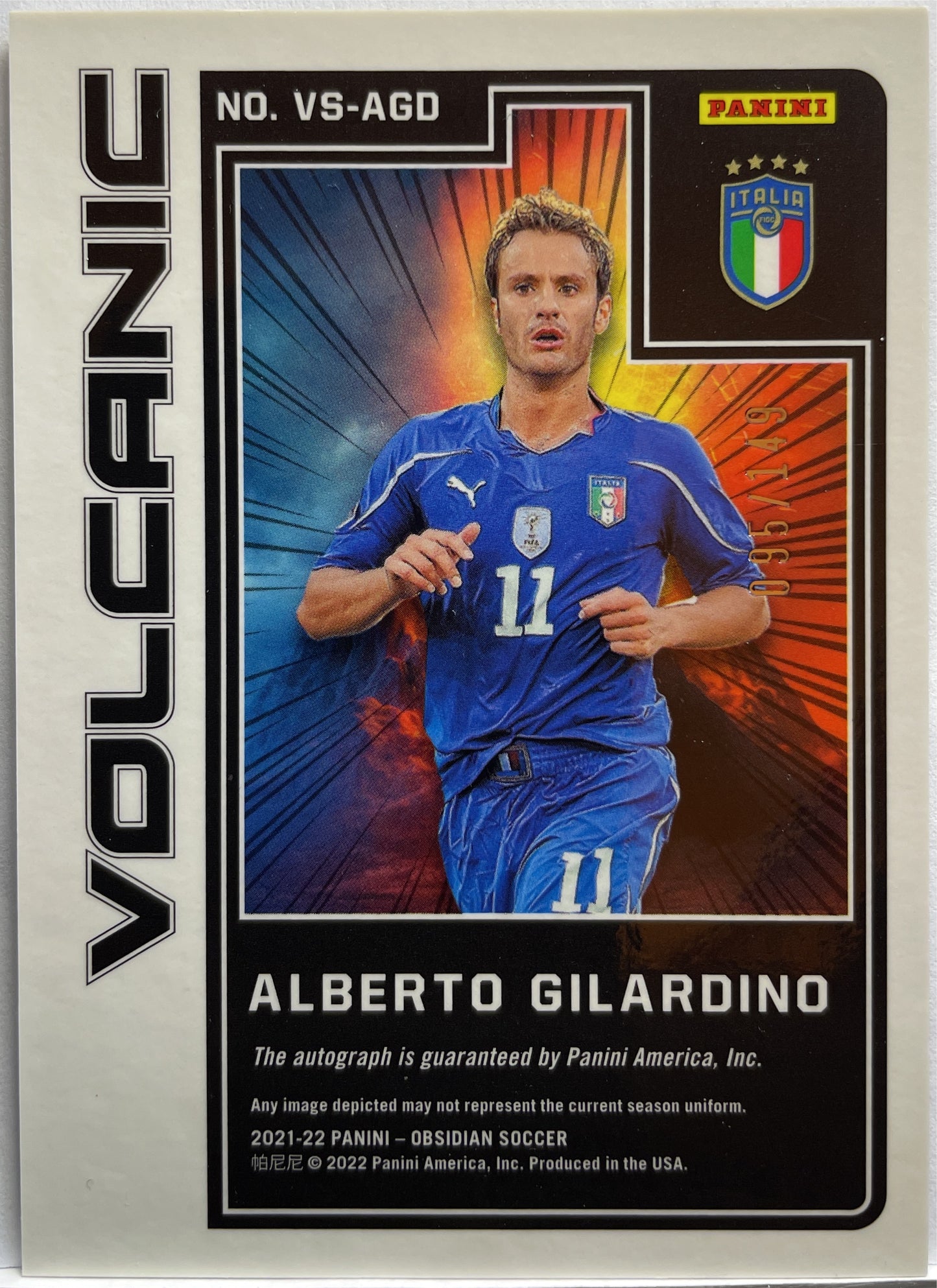 Alberto Gilardino 95/149 Autograph Volcanic Obsidian 2021/22