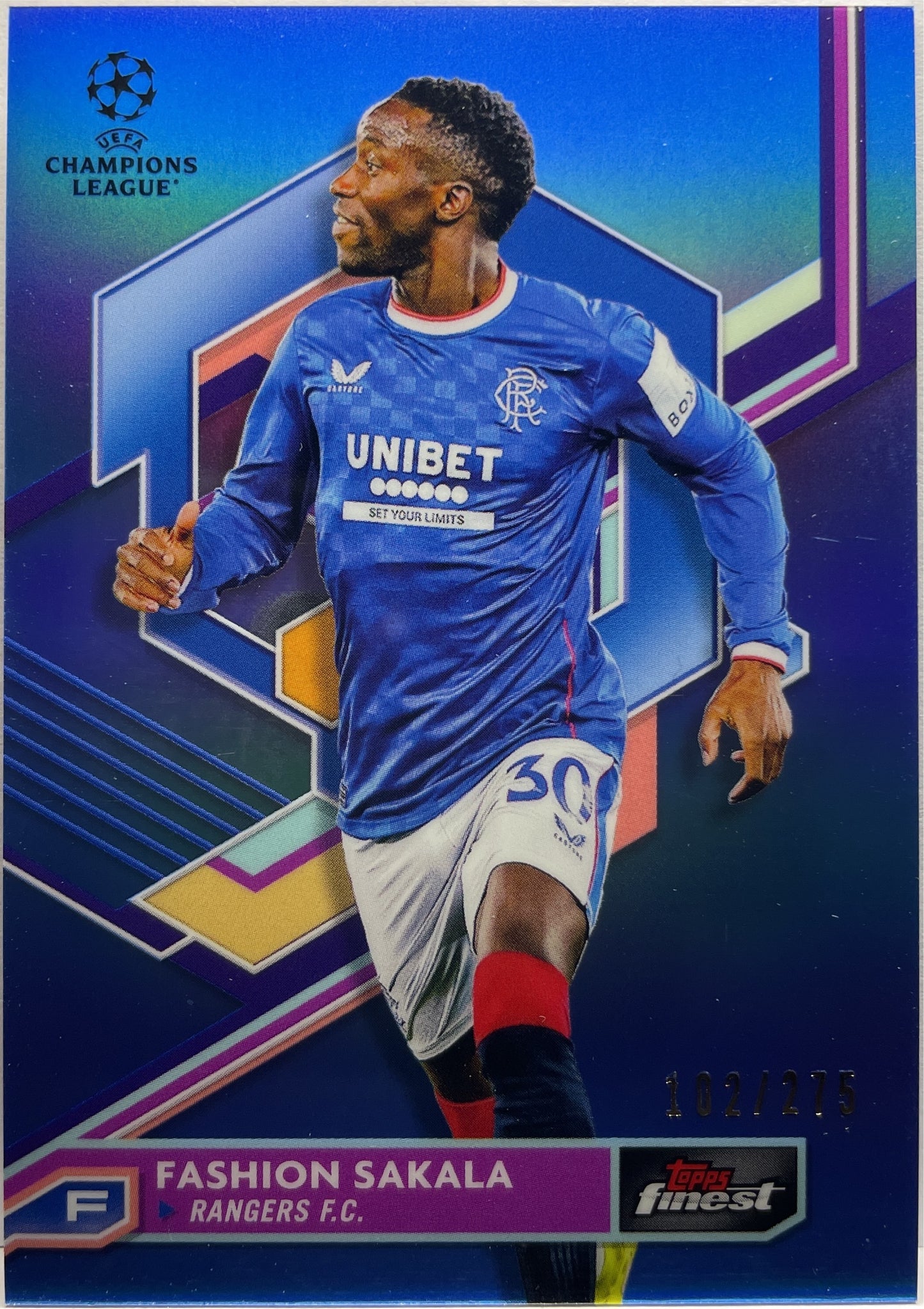 Fashion Sakala 102/275 Sky Blue Topps Finest UCC 2022/23