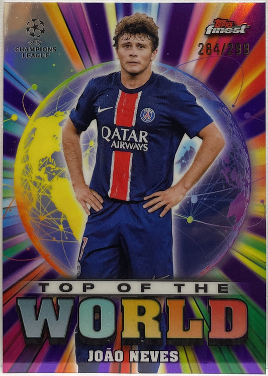 Joao Neves 284/299 Top Of The World Purple Topps Finest UCC 2024/25