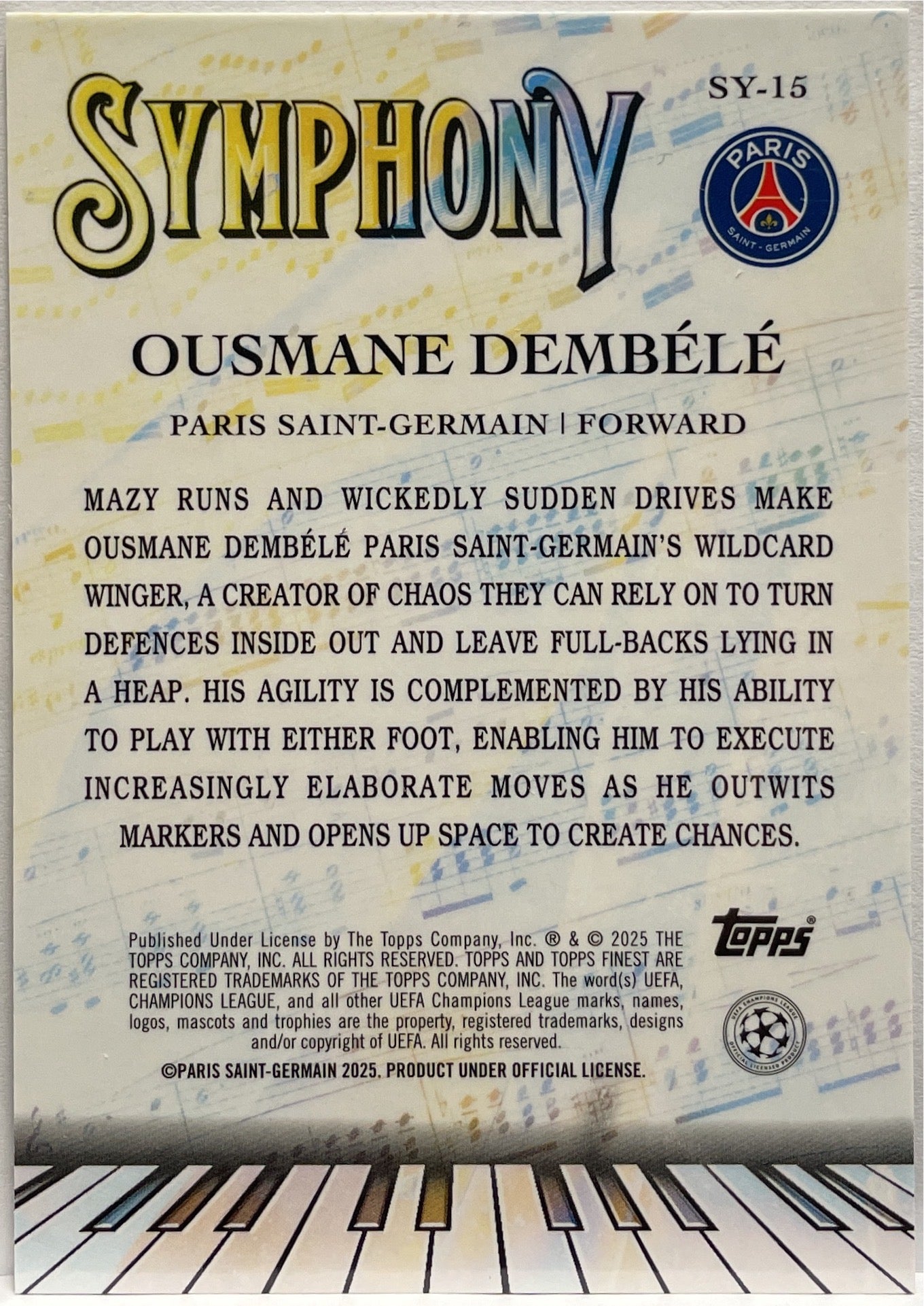 Ousmane Dembele 56/99 Symphony Green Topps Finest UCC 2024/25