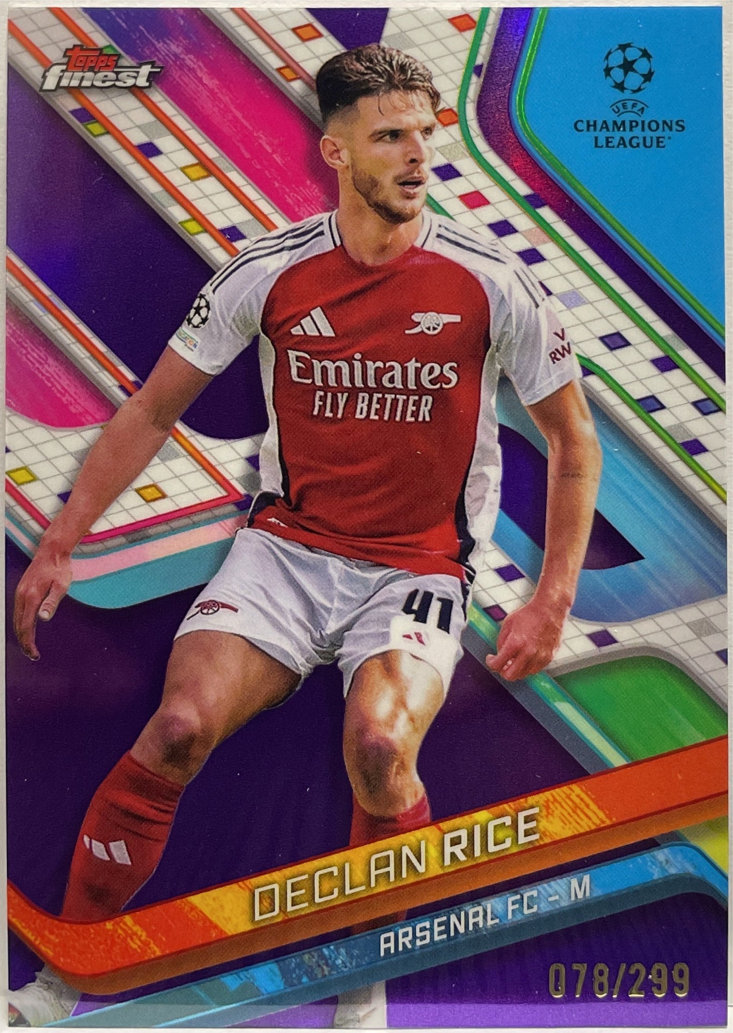 Declan Rice 78/299 Purple Topps Finest UCC 2024/25