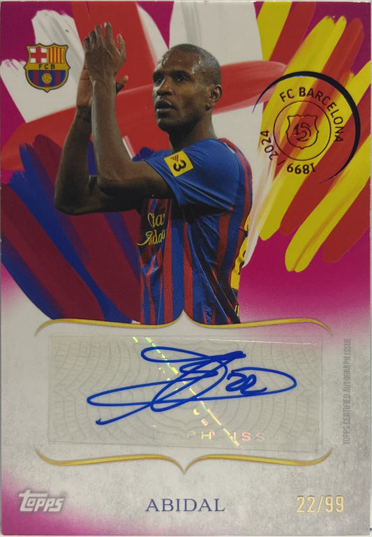 Eric Abidal 22/99 Autograph Pink Topps Barcelona 125 2024/25