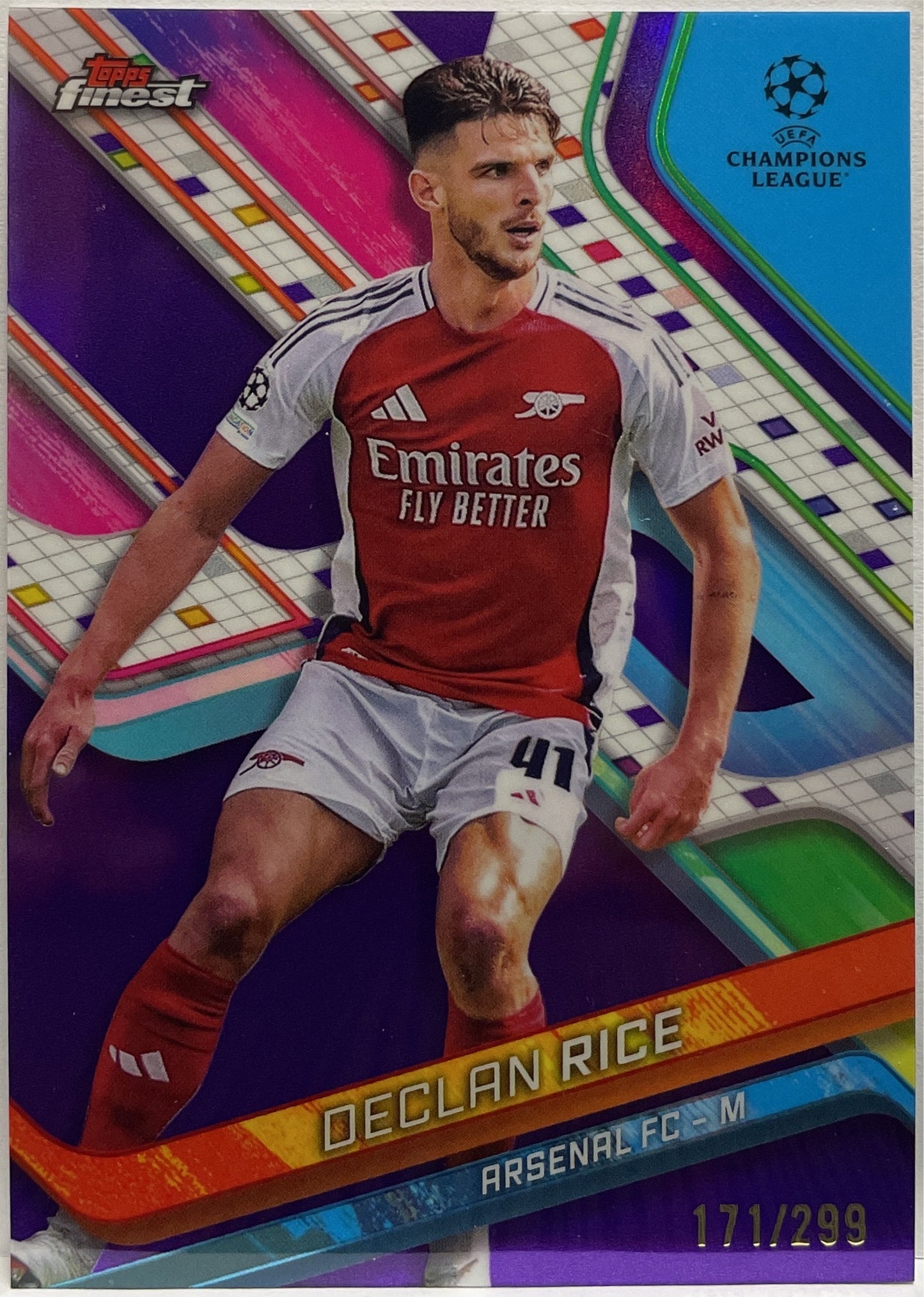 Declan Rice 171/299 Purple Topps Finest UCC 2024/25