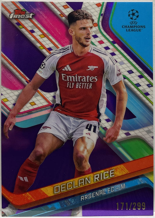 Declan Rice 171/299 Purple Topps Finest UCC 2024/25
