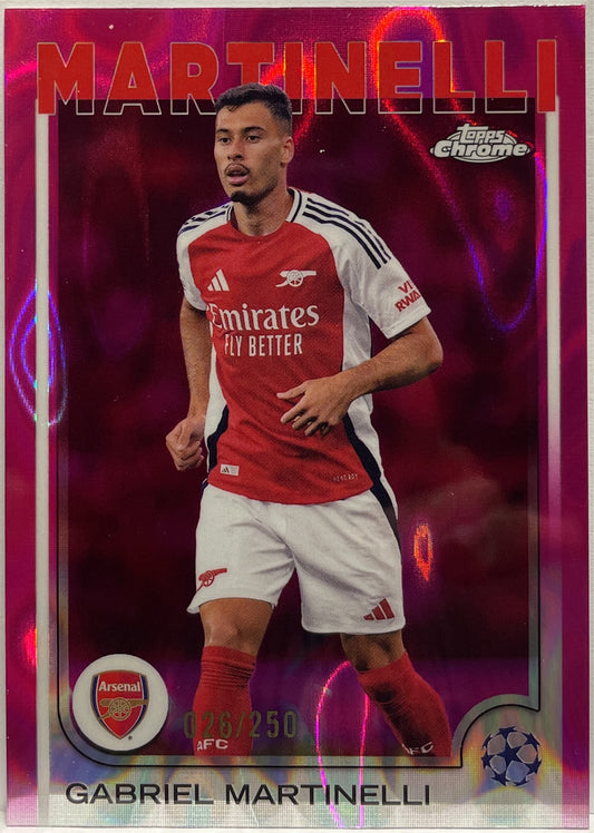 Gabriel Martinelli 26/250 Pink Lava Topps Chrome UCC 2024/25