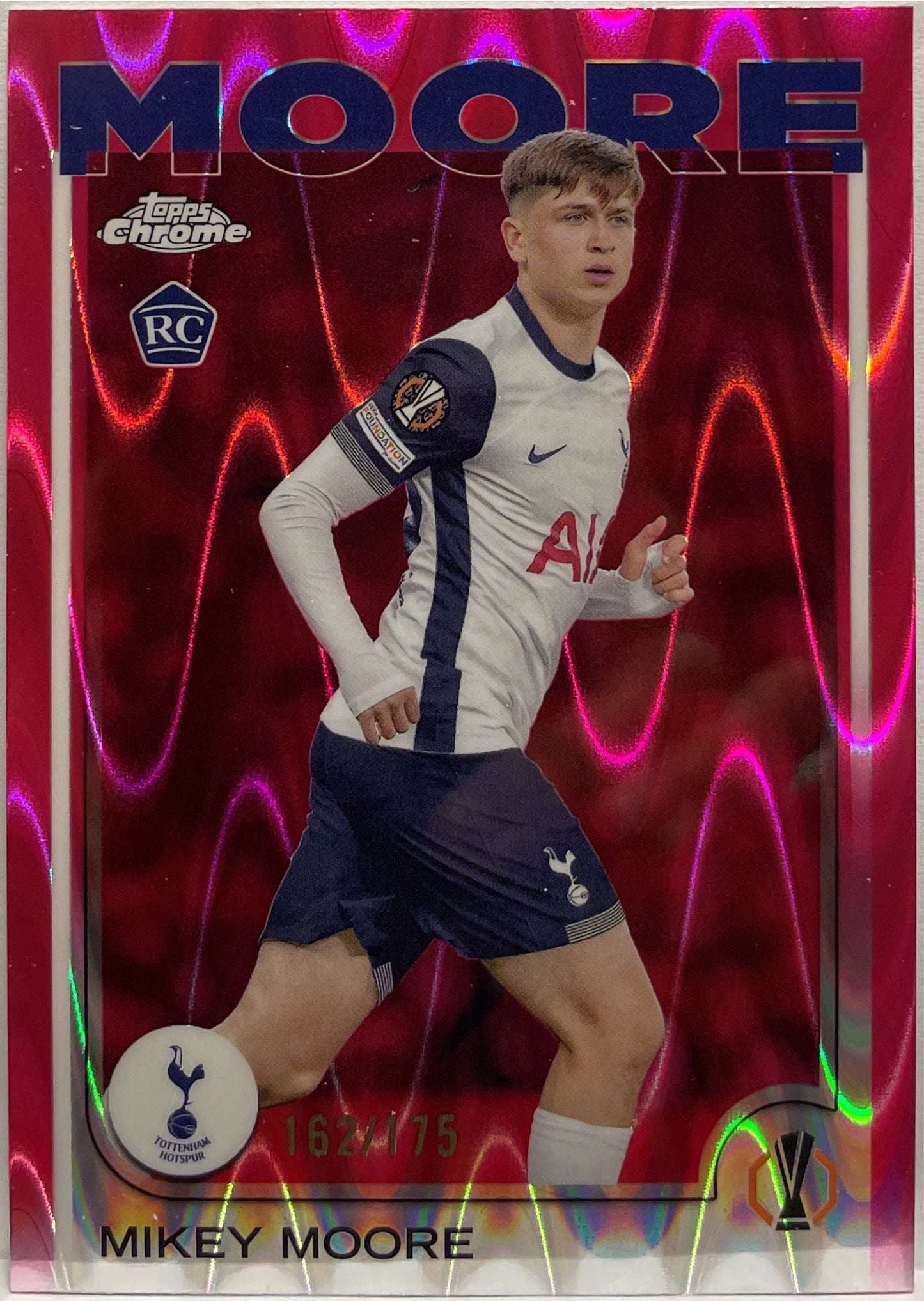 Mikey Moore 162/175 Rookie Pink RayWave Topps Chrome UCC 2024/25