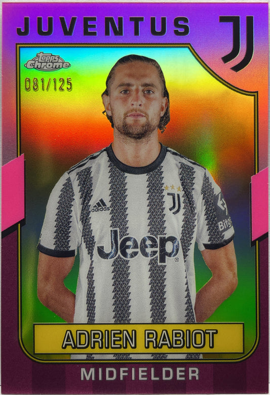 Adrien Rabiot 81/125 Pink Topps Chrome Juventus 2022/23