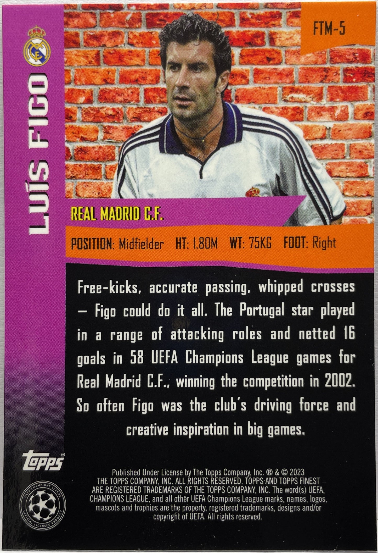 Luis Figo The Man Topps Finest UCC 2022/23