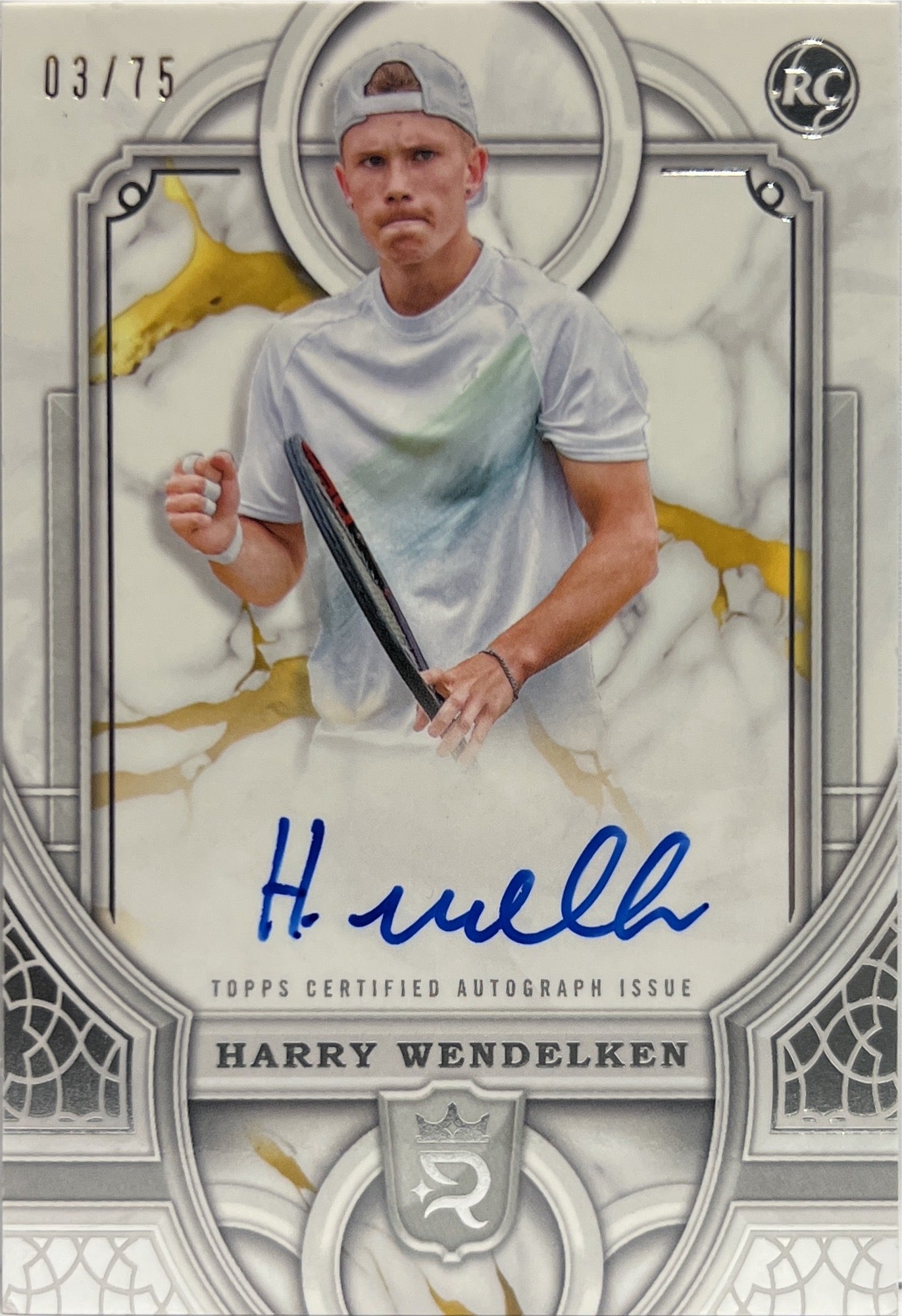 Harry Wendelken 7/75 Rookie Autograph On Card Topps Royalty Tennis 2024