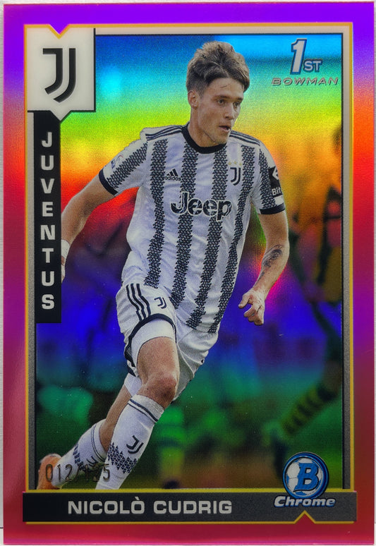 Nicolo Cudrig 12/125 1ST Bowman Pink Topps Chrome Juventus 2022/23