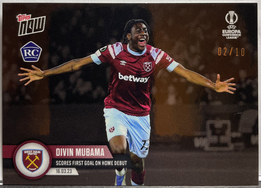 Divin Mubama 2/10 Rookie Topps Now #38 2023