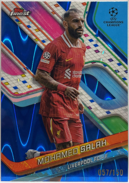Mohamed Salah 57/150 Blue RayWave Topps Finest UCC 2024/25