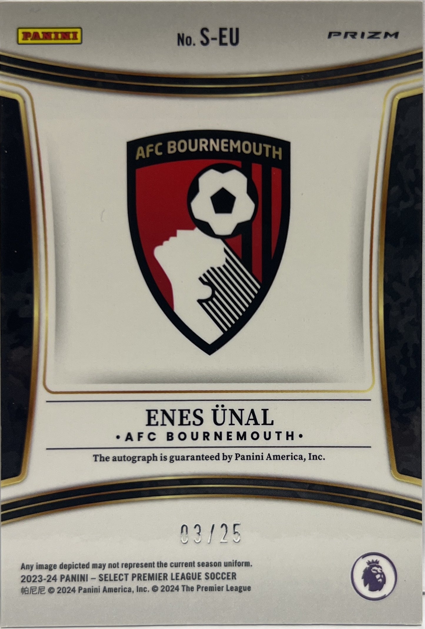 Enes Unal 3/25 Autograph Signatures Select Premier League 2023/24