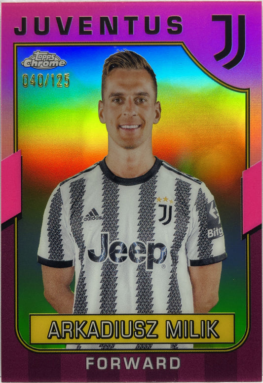 Arkadiusz Milik 40/125 Pink Topps Chrome Juventus 2022/23