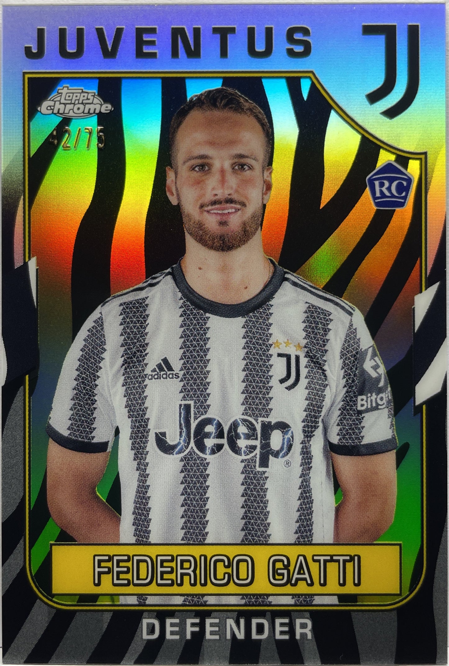 Federico Gatti 42/75 Rookie Zebra Topps Chrome Juventus 2022/23