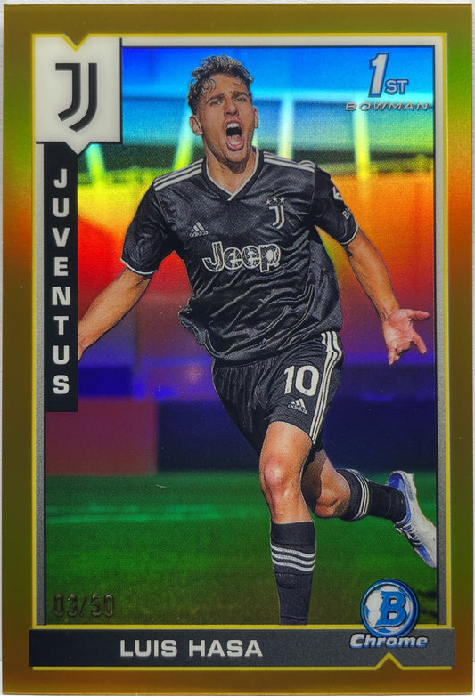 Luis Hasa 3/50 1ST Bowman Gold Topps Chrome Juventus 2022/23