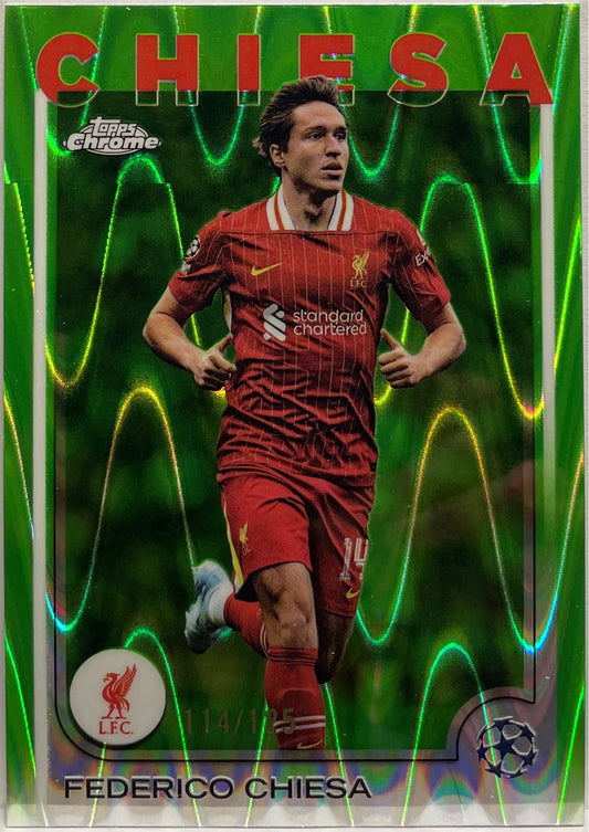 Federico Chiesa 114/125 Neon Green RayWave Topps Chrome UCC 2024/25