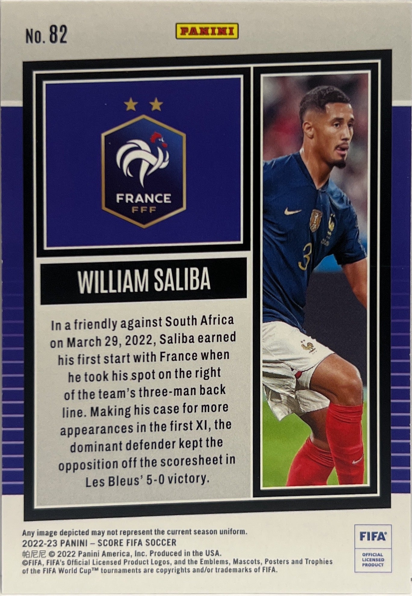 William Saliba 36/55 Rookie Bronze Swirl Score Fifa 2022/23