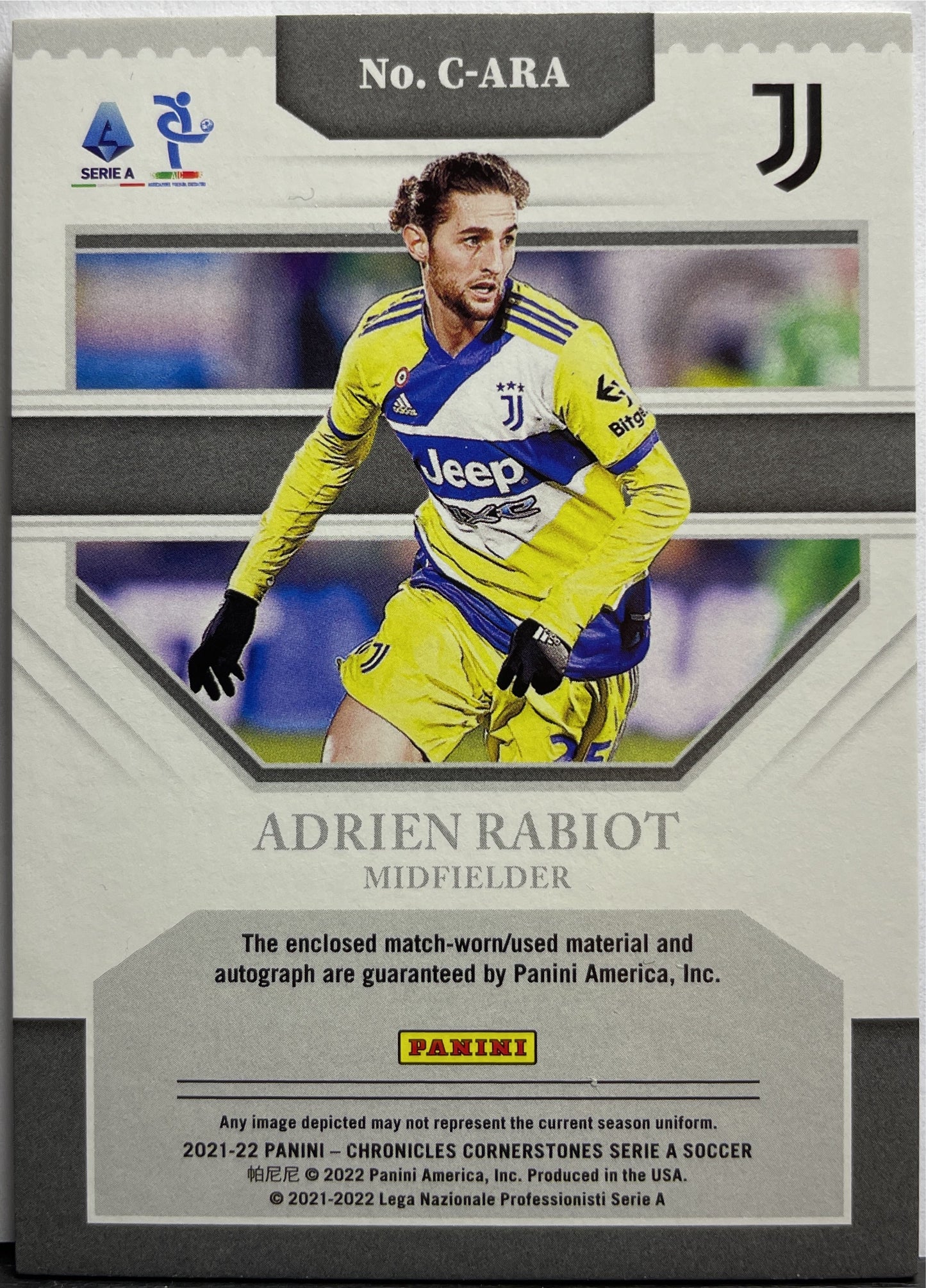 Adrien Rabiot 7/10 Autograph Memorabilia Cornerstones Chronicles