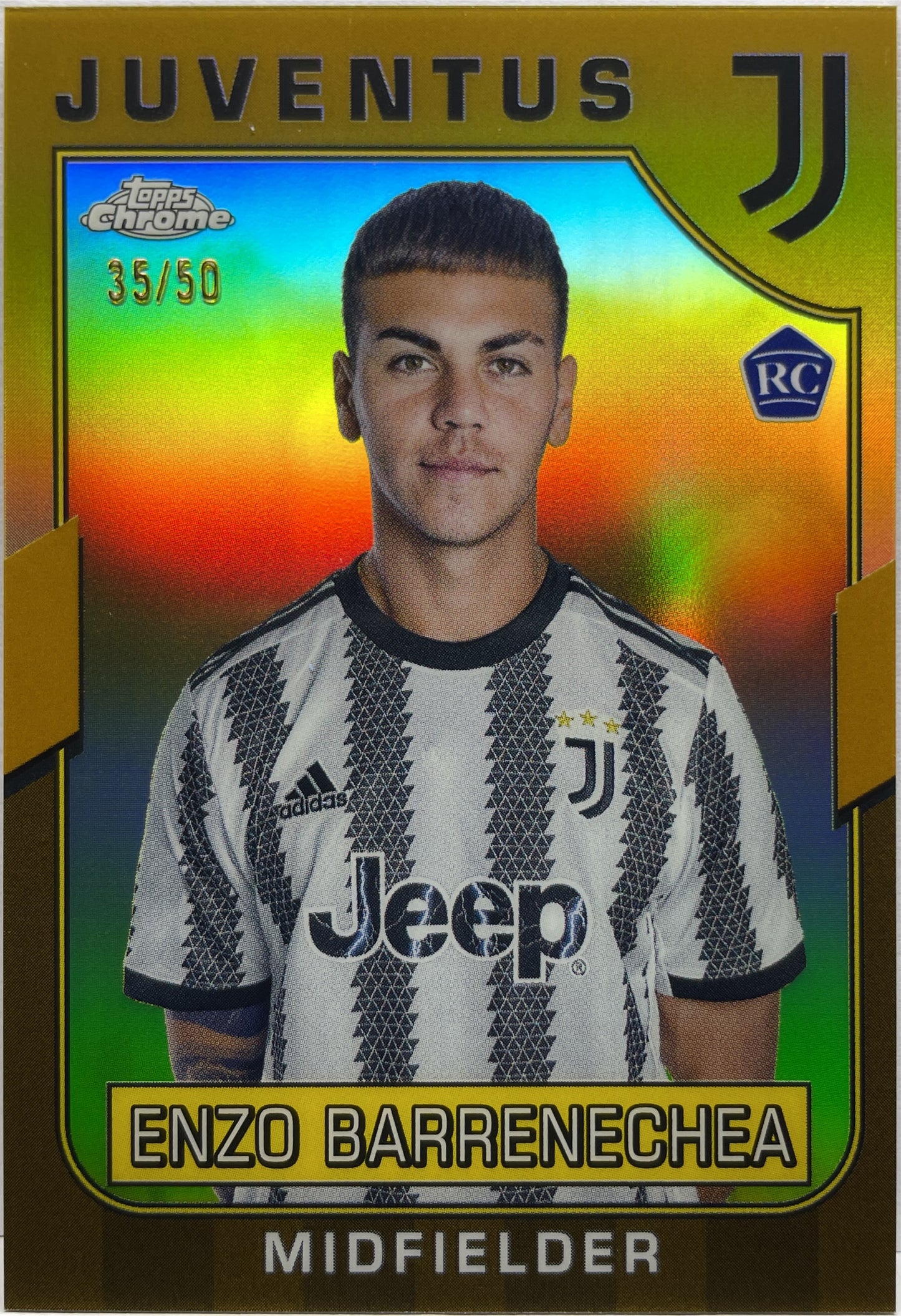 Enzo Barrenechea 35/50 Rookie Gold Topps Chrome Juventus 2022/23