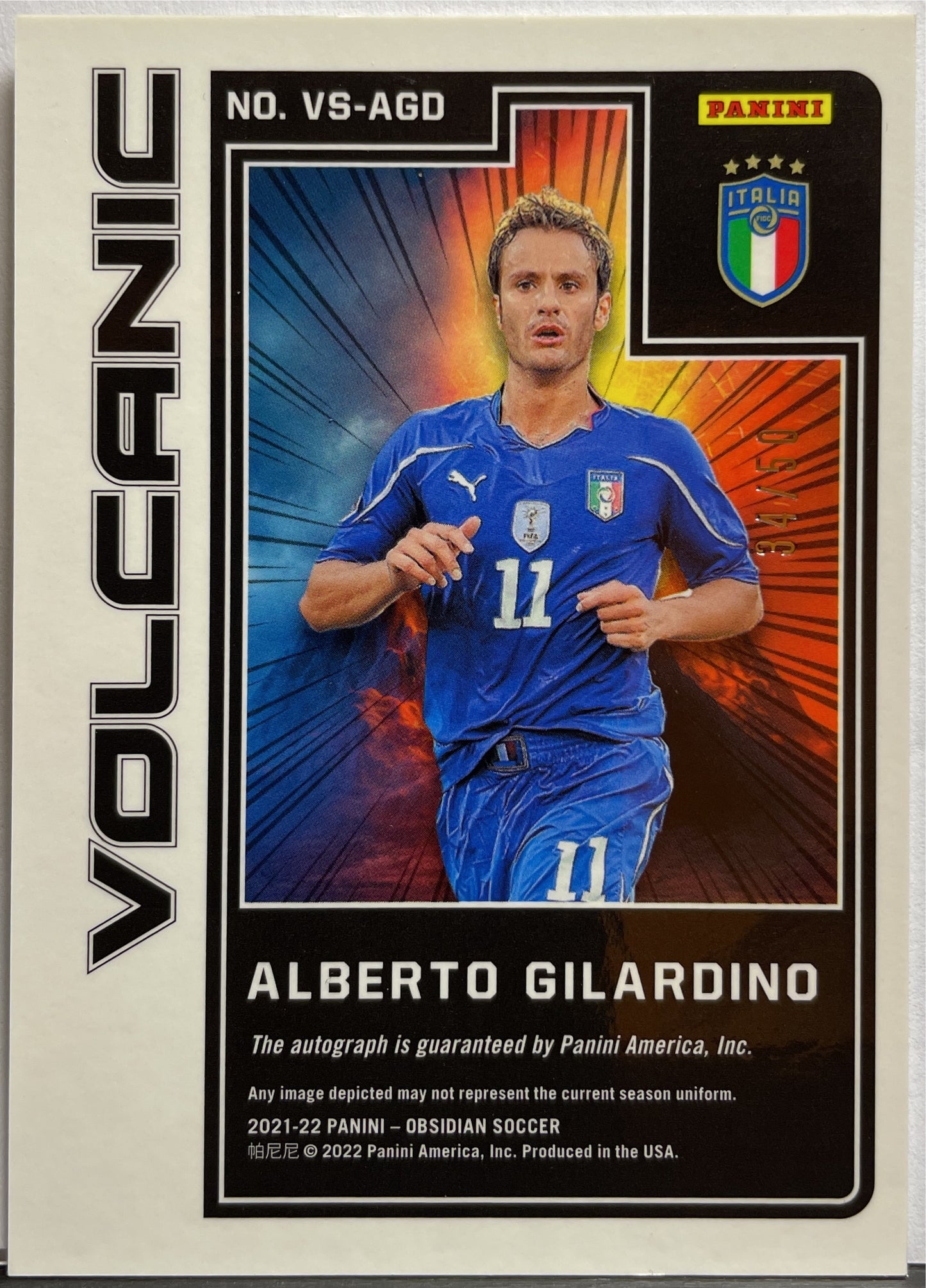 Gilardino34/50 Autograph Volcanic Obsidian 2021/22