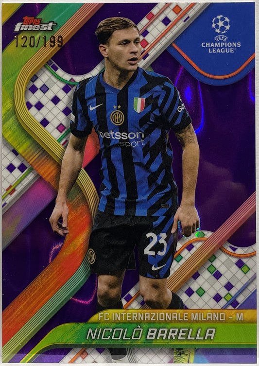 Nicolo Barella 120/199 Purple Lava Topps Finest UCC 2024/25