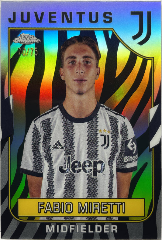 Fabio Miretti 70/75 Zebra Topps Chrome Juventus 2022/23