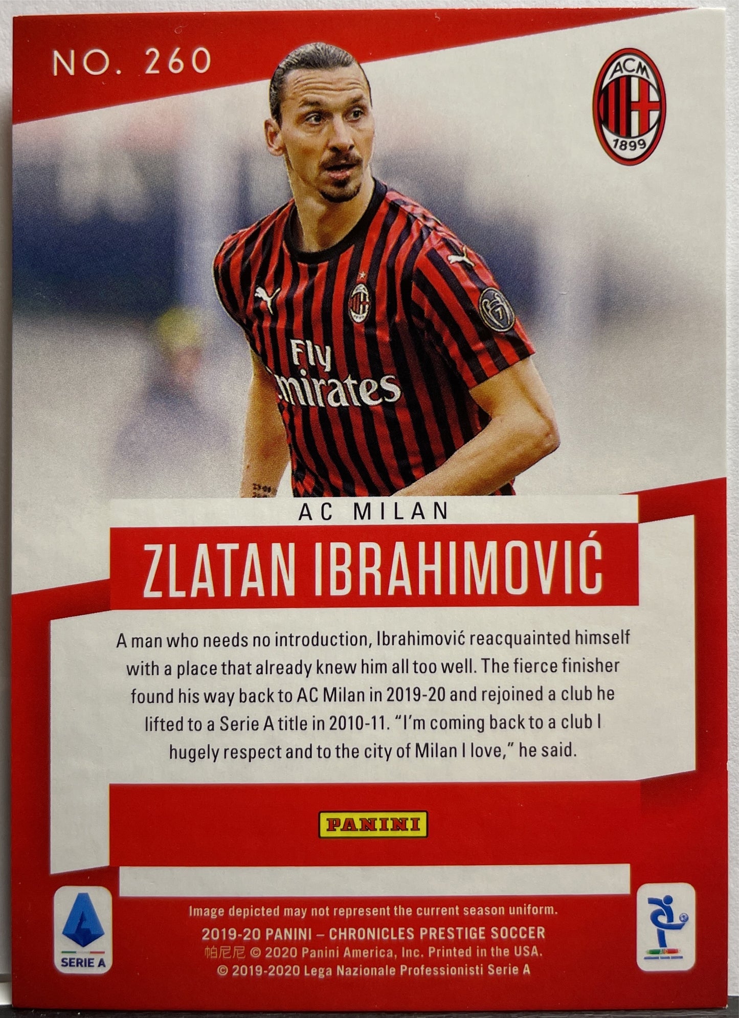 Zlatan Ibrahimovic 80/199 Prestige Chronicles 2019/20