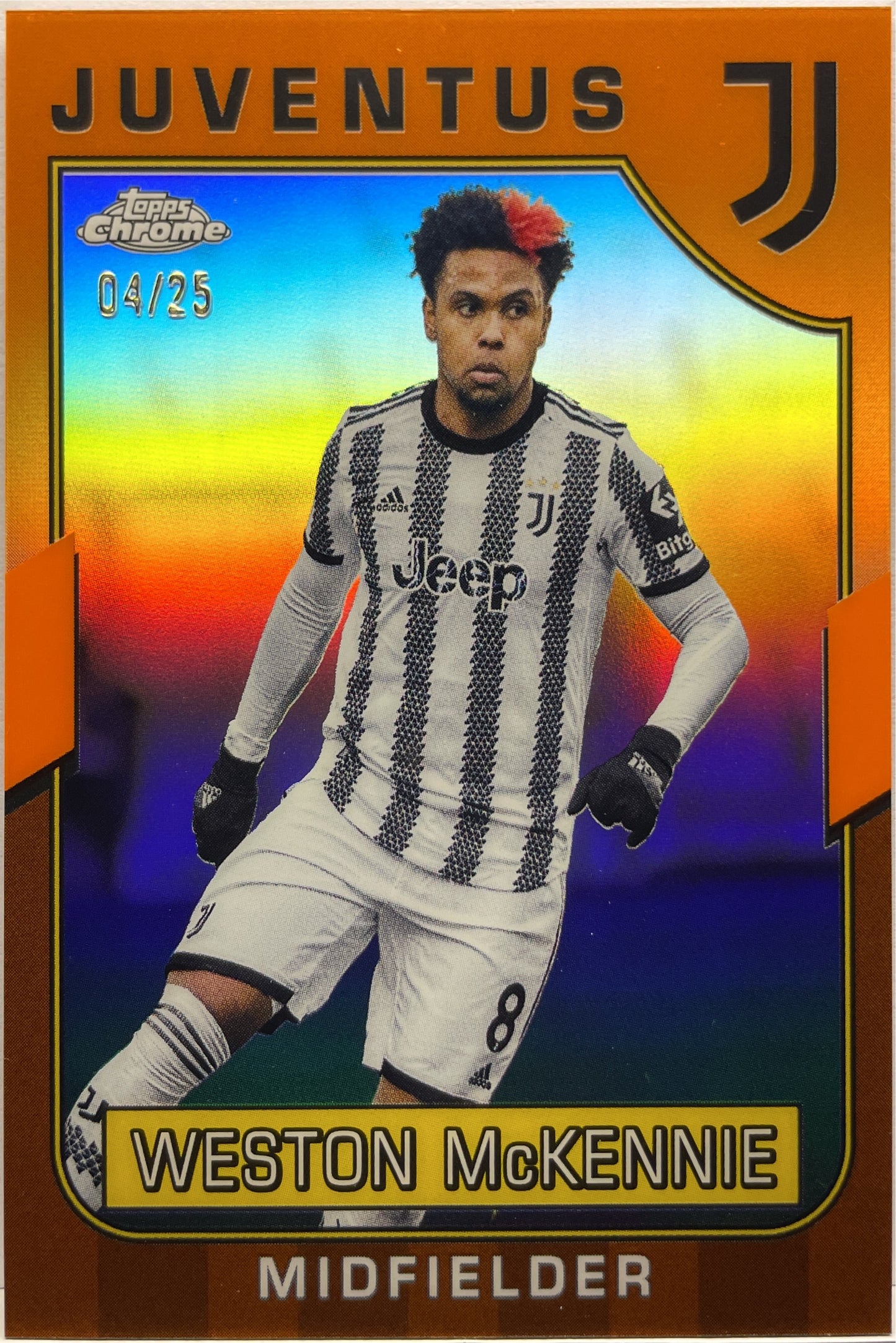 Weston McKennie 4/25 Orange Topps Chrome Juventus 2022/23