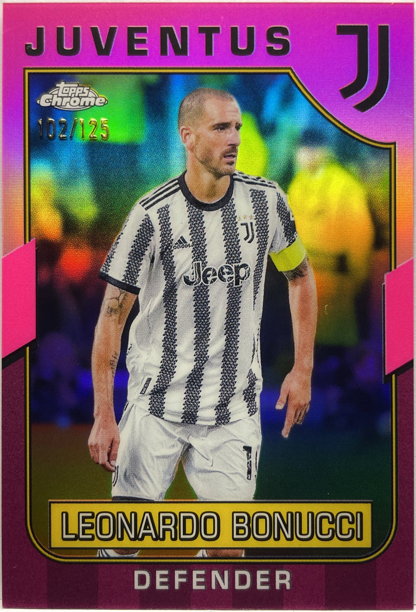 Leonardo Bonucci 102/125 Pink Topps Chrome Juventus 2022/23