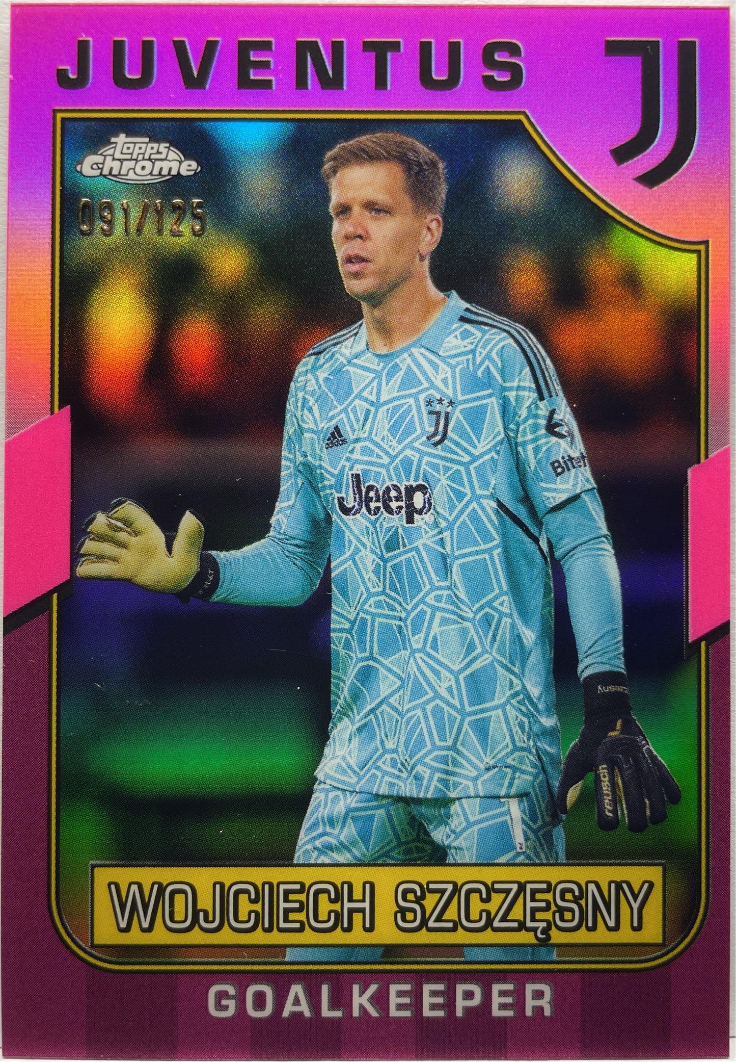 Wojciech Szczesny 91/125 Pink Topps Chrome Juventus 2022/23