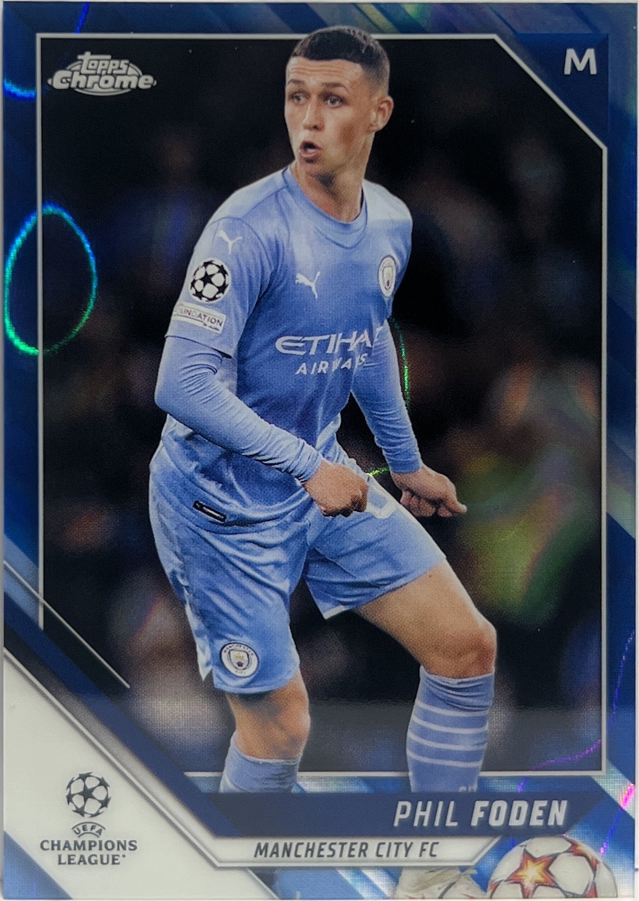Phil Foden Blue Lava Topps Chrome UCL 2020/21