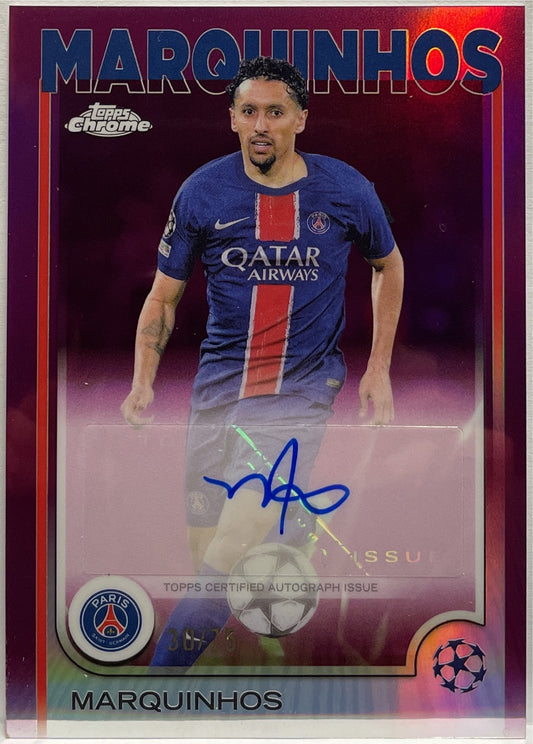 Marquinhos 30/75 Autograph Magenta Topps Chrome UCC 2024/25