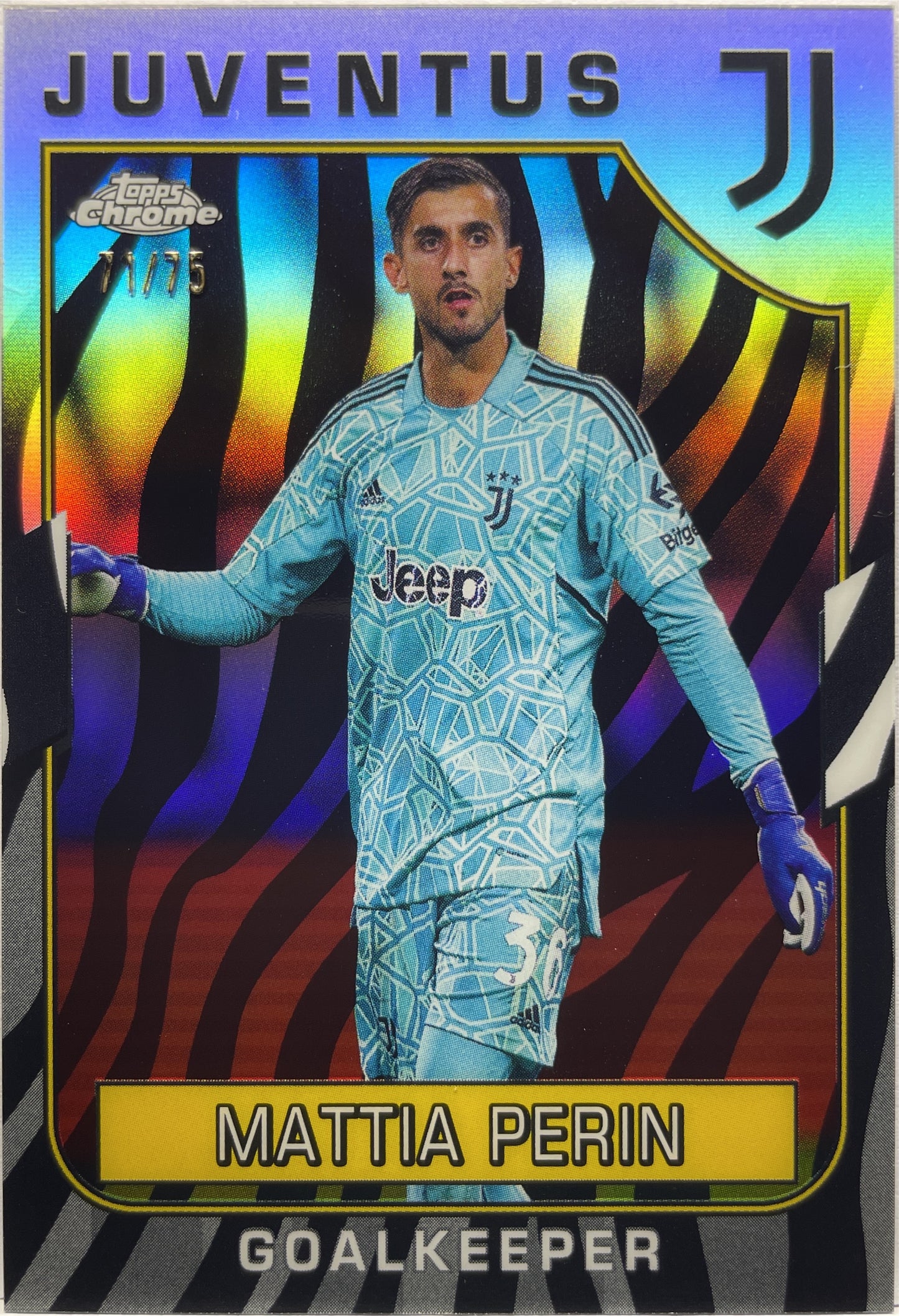 Mattia Perin 71/75 Zebra Topps Chrome Juventus 2022/23