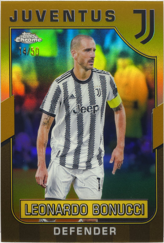 Leonardo Bonucci 14/50 Gold Topps Chrome Juventus 2022/23